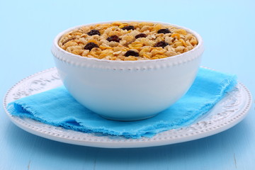 Delicious organic muesli cereal