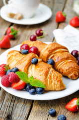 croissants with fresh berries