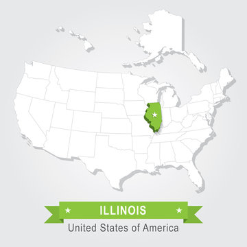 Illinois state. USA administrative map.