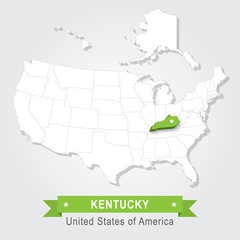 Kentucky state. USA administrative map.