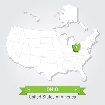 Ohio state. USA administrative map.
