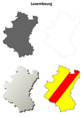 Luxembourg (Wallonia) outline map set - Walloon version