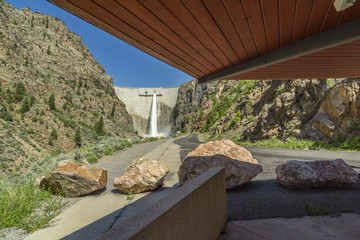 Morrow Point Dam is the second of three dams making up the Wayne N. Aspinall Unit in the Gunnison River, western Colorado. The Colorado River Storage Project is managed by the Bureau of Reclamation. 