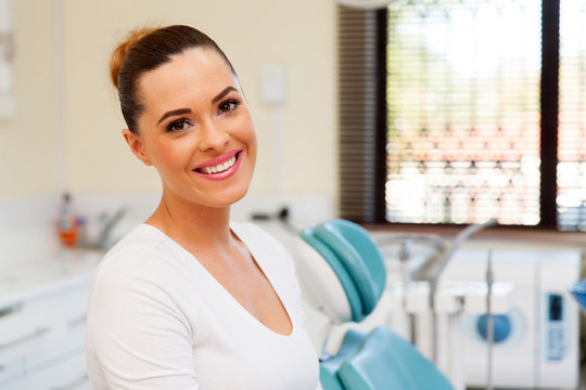 young woman in dental clinic