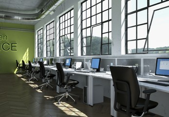 modernes Großraumbüro Green Office