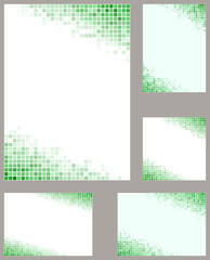 Green square mosaic brochure template set