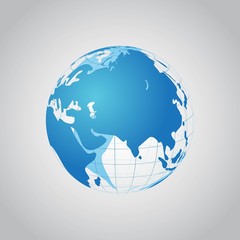 Wireframe world globe vector illustration