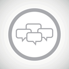 Grey chat conference sign icon