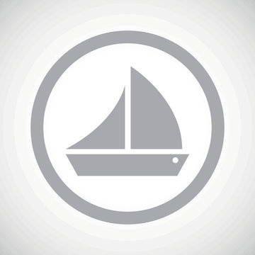 Grey sailing ship sign icon