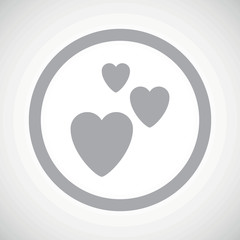 Grey love sign icon