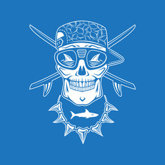 Surfing skull