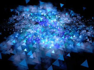 Blue vibrant particles in space abstract background