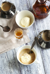 Coffee Ice Cream with cognac.