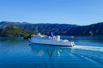 Ferry gliding along the Cook Strait