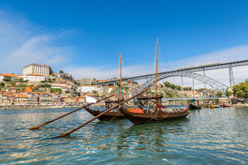 Porto and old  traditional boats