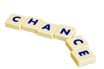 Financial concept,scrabble ,chance text