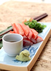 crab sticks on a plate