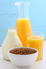 Healthy bran cereal breakfast