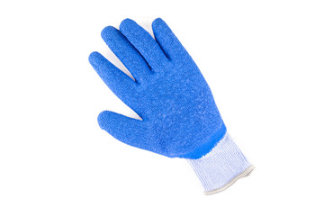 blue rubber gloves  on a white background.
