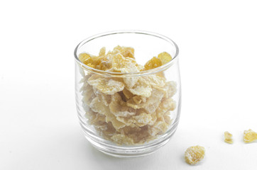 cornflakes, cereal on white background