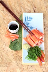 crab sticks on a plate