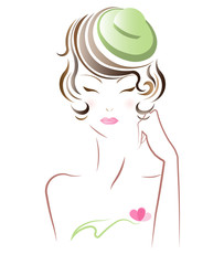 vector women hairstyles on white background