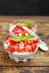 cottage cheese with strawberry