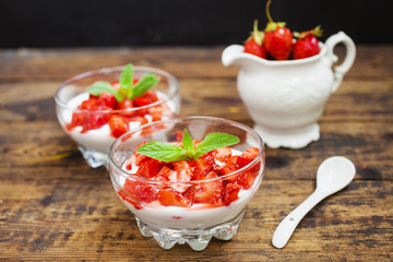 cottage cheese dessert with strawberry
