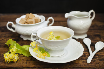 tea with flowers of a linden