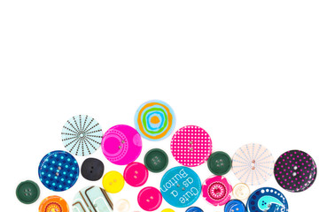 Colorful buttons on white background