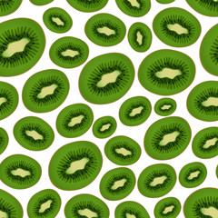 colorful sliced kiwi fruits seamless pattern eps10