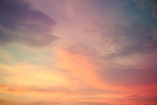 Fototapeta beautiful sky after sunset .Vintage filter effect used.