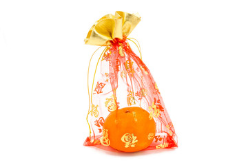 concept image of the chinese new year -mandarin orange in the re