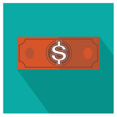 dollar brown vector money icon illustration business on blue