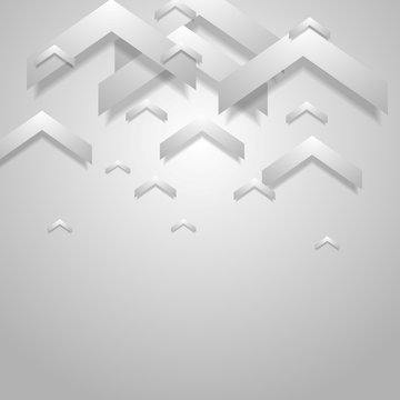 Grey Light Geometric Corporate Background With Arrows