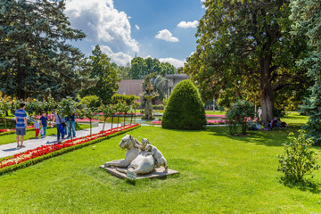 Fototapeta premium Istanbul, Turkey. Sculpture in the park of the palace of the Ottoman sultans Dolmabahce