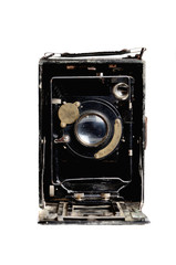 old camera on the white background