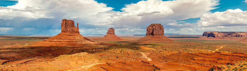 Panorama view at the Monument Valley