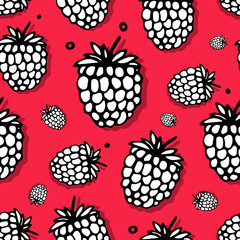 Raspberry seamless pattern for your design