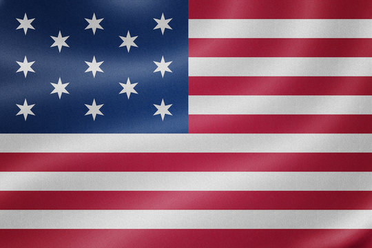 United States flag on the fabric texture background
