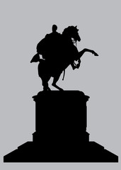 Silhouette Equestrian Statue of Bolivar in Caracas Venezuela