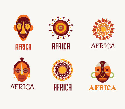 Africa, Safari icons and element set