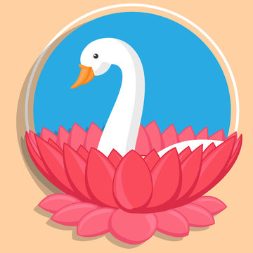 Swan in Lotus Flower