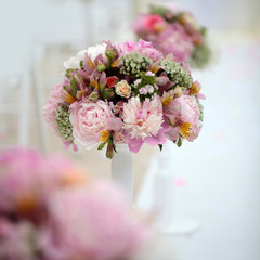 Decorative bunch of peony flowers