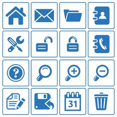 Web Toolbar Icon Silhouette Blue