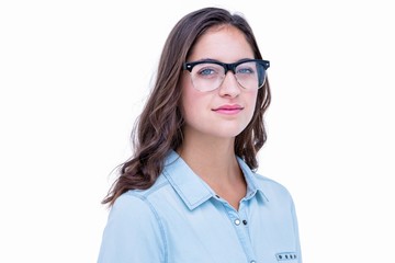 Fototapeta premium Pretty geeky hipster looking at camera