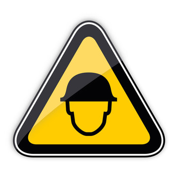 Panneau attention casque chantier