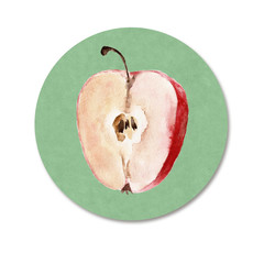 Background with fruits. Watercolor illustration