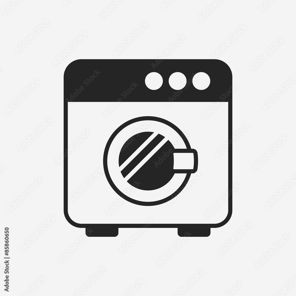 Sticker washing machine icon