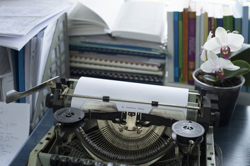 Vintage typewriter inscribed on paper my success story